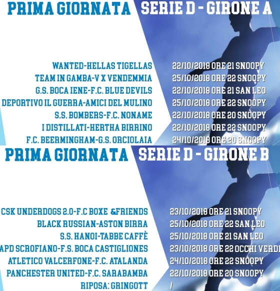 Prime giornate Campionati 2018-19